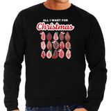 Foute kersttrui/sweater voor heren - All I want for Christmas - vagina - zwart - kerst truien