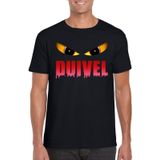 Halloween duivel ogen t-shirt zwart heren - Carnavalskostuums
