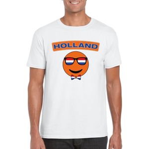 T-shirt wit Holland smiley wit heren - Feestshirts