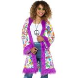Hippie groovy pluche jas voor dames - Carnavalsjassen