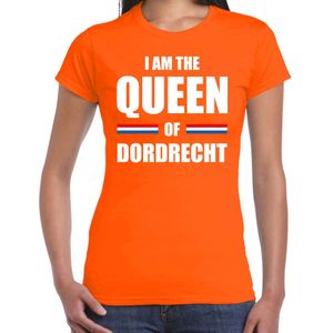 I am the Queen of Dordrecht Koningsdag t-shirt oranje voor dames - Feestshirts
