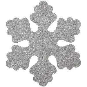 Decoratie sneeuwvlok - zilver - 25 cm - kunststof foam - hangdecoratie  - Hangdecoratie