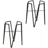 Mica Decorations - Set van 2x stuks - bloempot plantenstandaard/verhoger - zwart - H38 x D29 cm - Plantenstandaarden