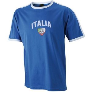 Blauw shirtje Italie print - Feestshirts