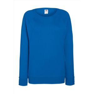 Blauwe sweater / sweatshirt trui met raglan mouwen en ronde hals voor dames - Sweaters