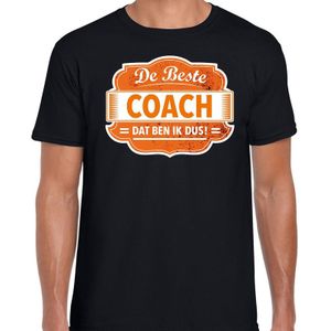 Cadeau t-shirt voor de beste coach zwart voor heren - Feestshirts