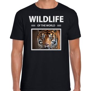 Tijger t-shirt met dieren foto wildlife of the world zwart voor heren - T-shirts
