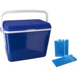 Koelbox 2-in-1 donkerblauw 42 liter 35 x 55 x 39 cm incl. 4 koelelementen - Koelboxen