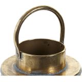 2x stuks kaarshouder/windlicht goud metaal 28 cm - Theelichthouders/waxinelichthouders - Stompkaars houder