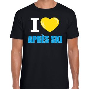 I love Apres-ski t-shirt wintersport zwart voor heren - Feestshirts