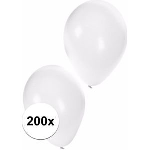 200 Party ballonnen wit - Ballonnen