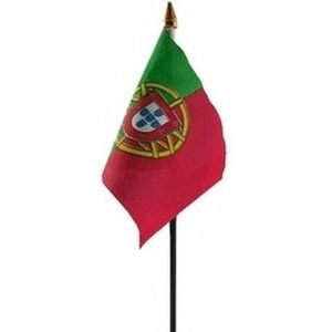 Portugal luxe zwaaivlaggetje polyester - zwaaivlaggen