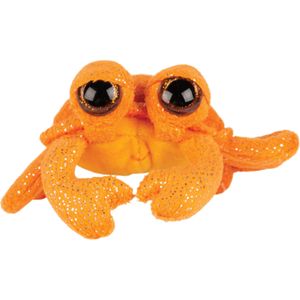 Suki Gifts pluche Krab knuffeldier - cute eyes - oranje - 14 cm - Knuffel zeedieren