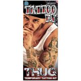 Carnaval verkleed nep tattoo set - gangster Thug Life thema - volwassenen - Verkleed tatoeages