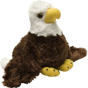 Knuffel Amerikaanse zeearend bruin/wit 18 cm knuffels kopen - Vogel knuffels