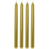 4x Gouden dinerkaarsen/lange kaarsen 25 cm - Gouden tafelkaarsen