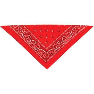 Bandana - rood - boeren zakdoek - dames/heren - driehoek - cowboy verkleedkleding - Verkleedattributen