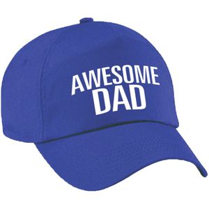 Awesome dad pet / cap voor papa / vaderdag blauw voor heren - Verkleedhoofddeksels