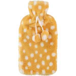 Warmwaterkruik - Goud/Wit - 2L - Met Hoes - Stippen - Winter