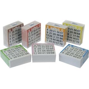6x Bingo kaarten 1-75 gekleurd