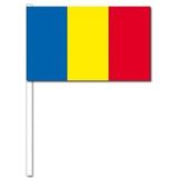 100x Roemeense fan/supporter vlaggetjes op stok - Vlaggen