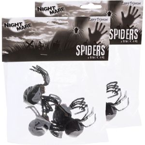 Enge Halloween nep/namaak spinnen - set 8x stuks - zwart - plastic - insecten/dieren - Feestdecoratievoorwerp
