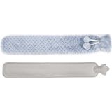 Warmtekruik - Blauw/Grijs - Rubber/Pluche - Inhoud 2 Liter
