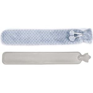 Warmtekruik - Blauw/Grijs - Rubber/Pluche - Inhoud 2 Liter