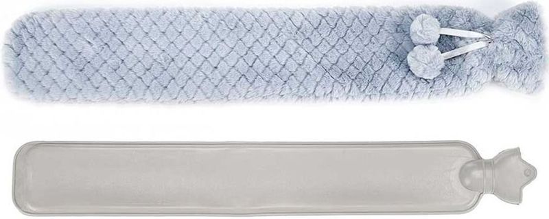 Warmtekruik - Blauw/Grijs - Rubber/Pluche - Inhoud 2 Liter