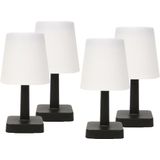 Solar tafellamp LED - 4x - wit - 23 cm - IP44 - buiten - waterdicht tuinverlichting - Tafellampen