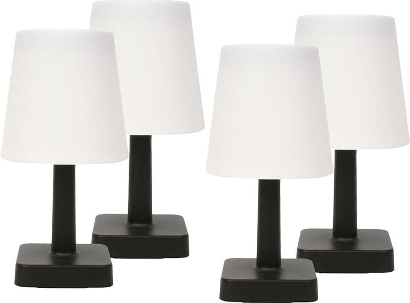 Solar tafellamp LED - 4x - wit - 23 cm - IP44 - buiten - waterdicht tuinverlichting - Tafellampen