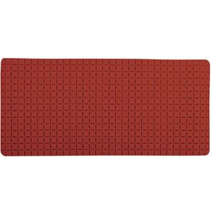 MSV Douche/bad anti-slip mat badkamer - rubber - terracotta - 76 x 36 cm - met zuignappen