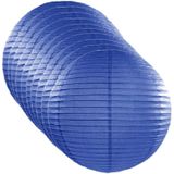 10x stuks bol lampionnen donkerblauw 35 cm - Feestlampionnen