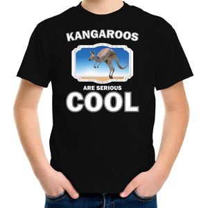 Dieren kangoeroe t-shirt zwart kinderen - kangaroos are cool shirt jongens en meisjes - T-shirts