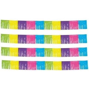 4x Plastic franje slinger multi colour - Feestslingers