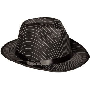 Carnaval verkleed hoed voor een Maffia/gangster - zwart - polyester - heren/dames - Verkleedhoofddeksels