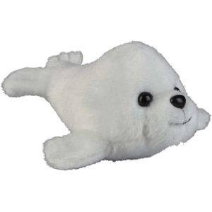 Pluche knuffel dieren Baby Zeehond wit 12 cm - Speelgoed zeedieren knuffelbeesten