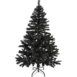 Zwarte kunst kerstboom/kunstboom 150 cm - Kunstkerstboom