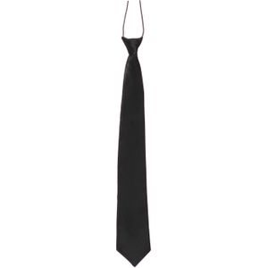 Carnaval verkleed accessoires stropdas zijdeglans - zwart - polyester - heren/dames - Verkleedstropdassen