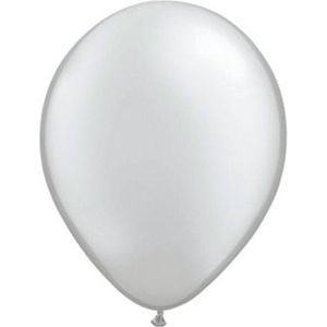 Qualatex metallic zilveren ballonnen 25 stuks - Ballonnen