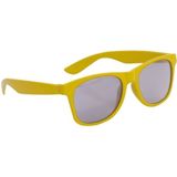 6x stuks kunststof zonnebril geel voor kinderen - Verkleedbrillen