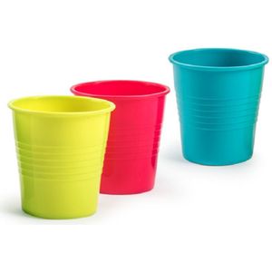 48x stuks Drinkglazen/limonadeglazen gekleurd 200 ml - Sapglazen/waterglazen onbreekbaar kunststof voor kinderen