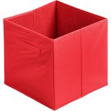 Opbergmand/kastmand Square Box - 6x - karton/kunststof - 29 liter - rood - 31 x 31 x 31 cm - Opbergmanden