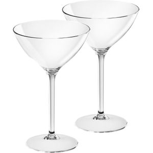 2x Martini James glazen transparant 300 ml van onbreekbaar kunststof - Cocktailglazen