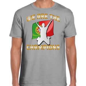 Verkleed T-shirt voor heren - Portugal - grijs - voetbal supporter - themafeest - Feestshirts