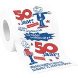 Set van 3x stuks toiletpapier rollen 50 jaar man verjaardagscadeau decoratie/versiering - Fopartikelen