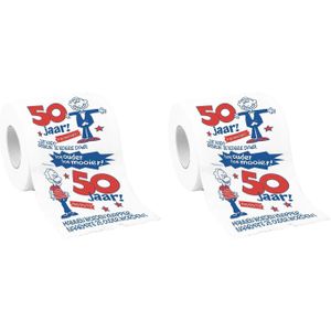 Set van 3x stuks toiletpapier rollen 50 jaar man verjaardagscadeau decoratie/versiering - Fopartikelen