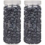 Giftdecor decoratie stenen/steentjes/kiezels - zwart - 10-20 mm steentjes - 1400 gram - Decoratief object