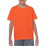 Set van 5x stuks oranje kinder t-shirts 150 grams 100% katoen, maat: 134-140 (M) - Feestshirts