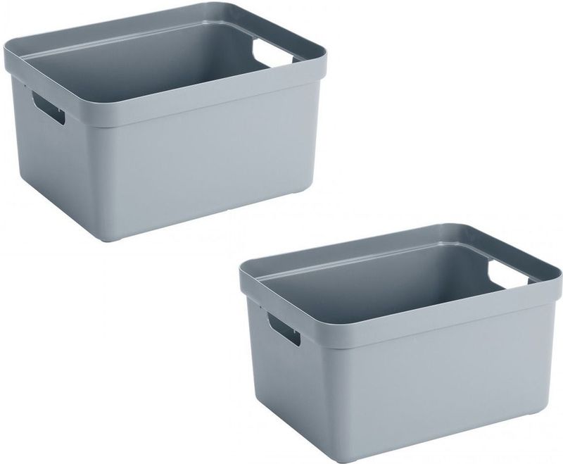 Opbergmand - Grijs - Kunststof - 30x30x30 cm